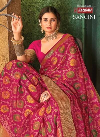 Sangini By Sangam Print Silk Saree Wholesaler in Surat